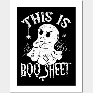 This Is Boo Sheet Spider Decor Ghost Spooky Halloween Posters and Art